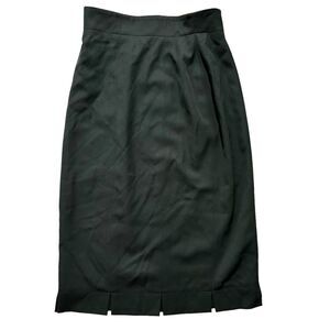 Escada Vintage Women’s 36 Small New Wool Zip Straight Pencil Skirt Green